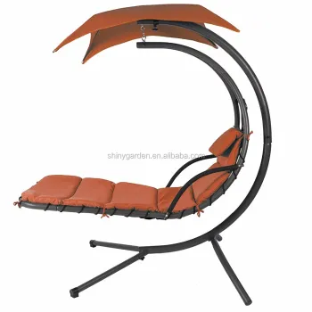 Hanging Chaise Lounger Outdoor Swing Hammock Chair with Canopy