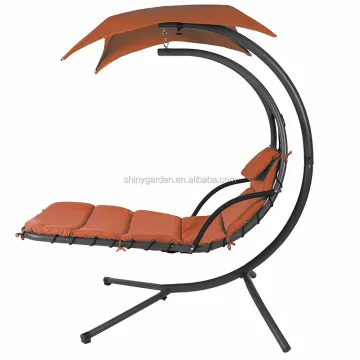 Hanging Chaise Lounger Outdoor Swing Hammock Chair with Canopy