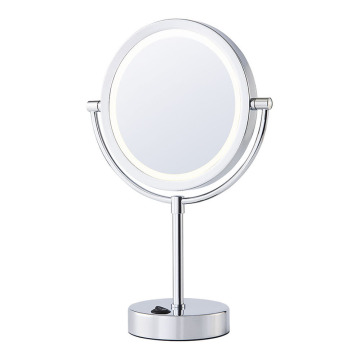 Double sides round makeup mirror with lights