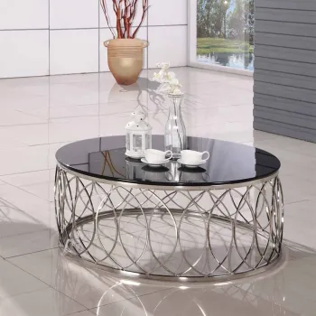 CT31 Modern Glass Coffee Table Side Table Set for Living Room