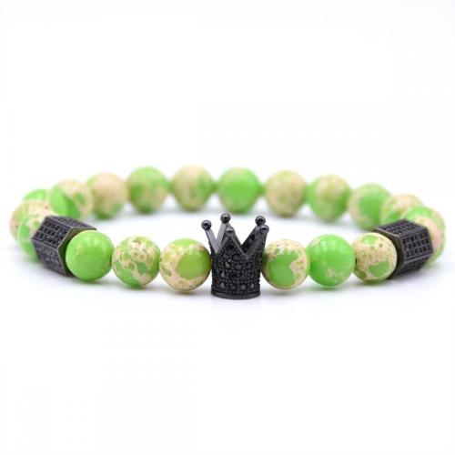 Natural Black Agate Lava Matt Stone Beads Bracelet