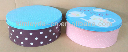 Large size round tin cake boxes