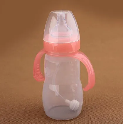 150ml 250ml Bpa free wide-neck silicone baby feeding milk bottle