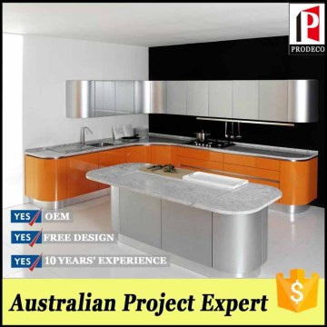 Australia style high gross bright color kitchen furniture with drawer slides