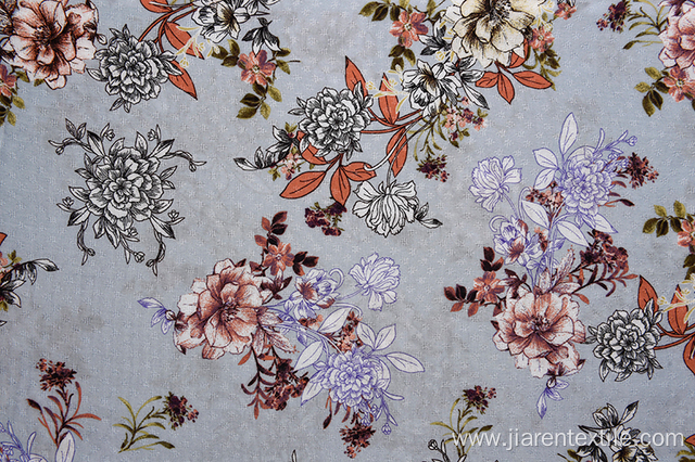 High Quality Jasmine Flower Pattern Printed Fabrics