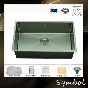 Barely-R Handmade Fabricated Single Bowl Sink