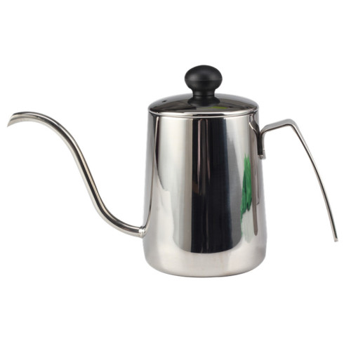 Silver Pour Over Coffee KettleWithGooseneck Spout Tea Pot