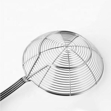 Stainless Steel Solid Spider Strainer Skimmer Ladle for Fish Frying and French Fries