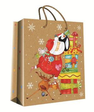 CHRISTMAS SERIES KRAFT GIFTBAG33-0