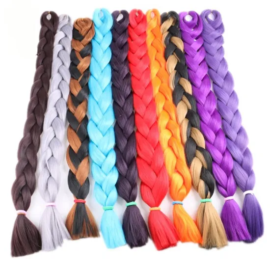 Wholesale Price Synthetic Braids Hair 82inch 165grams African Yaki Synthetic Braiding Hair for Ombre Braid Synthetic Fiber