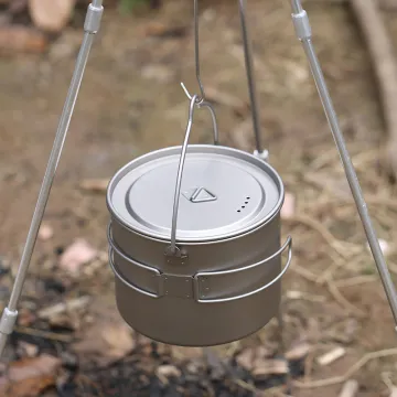 Outdoor Portable Pot Titanium Hiking Backpacking Mug Titanium Pot cookware sets