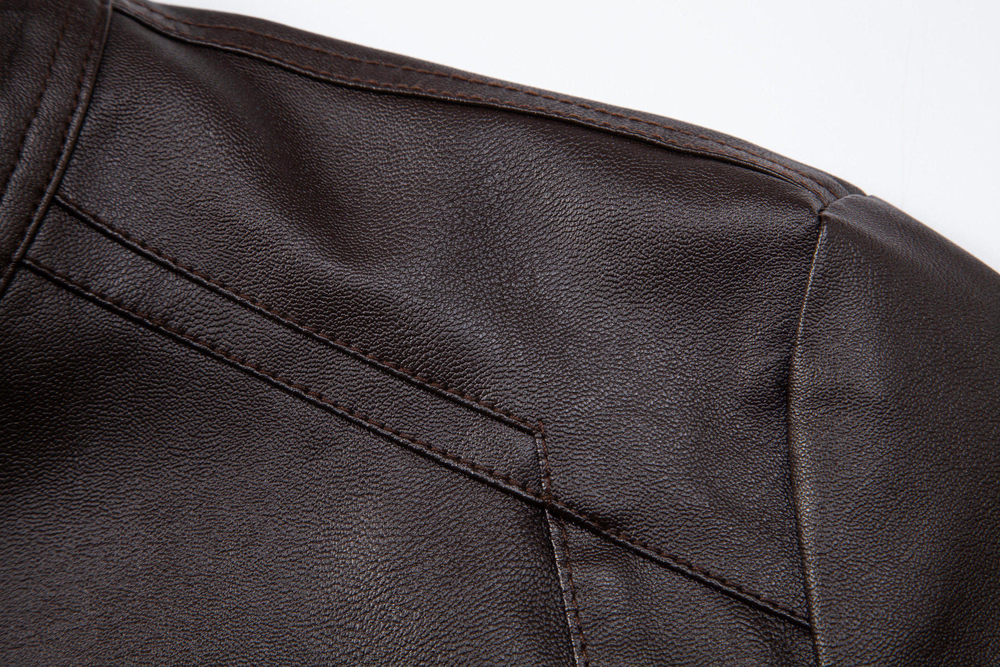 Mens Biker Artificial Fur Leather Jacket
