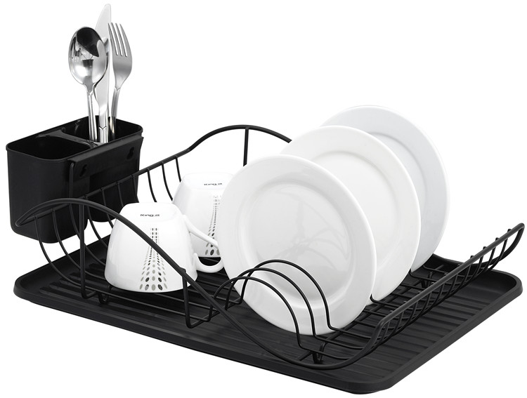 Dish drainer en couleur noire avec planche