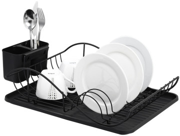 scarico del piatto in colore nero con tavola