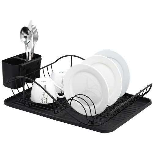 Large Dish Drying Rack dish drainer in black color with board Supplier