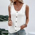 Lace U Neck Sleeveless Knitted Women Tank Tops