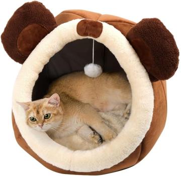 Cat Bed Cave with Removable Washable Cushioned Pillow