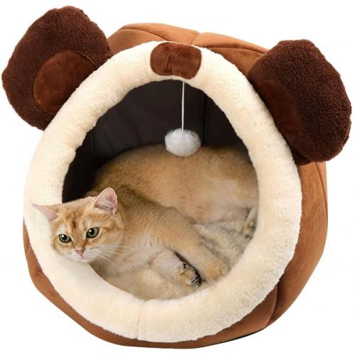 Cat Bed Cave with Removable Washable Cushioned Pillow