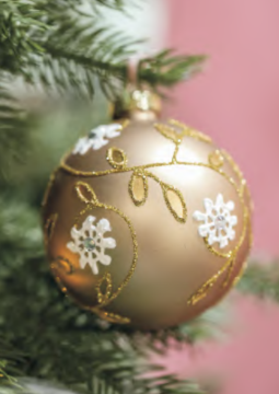 ゴールド＆ホワイトロマンチックなクリスマスガラスボールの装飾品