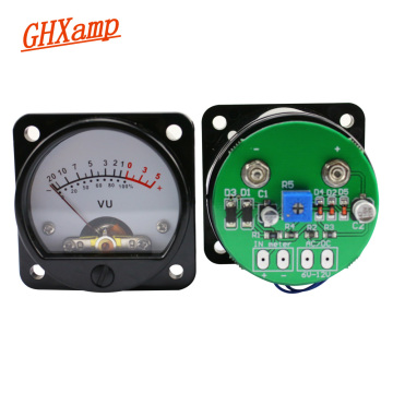 GHXAMP VU Meter With LED Backlight Front Rear Driver Board 45mm Pointer type VU Level Meter Direct Connect Amp Output 2PCS