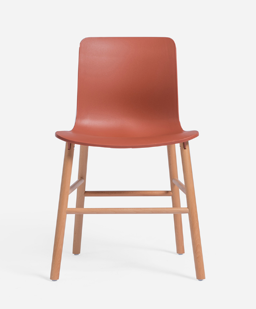 plastic chair with beech leg