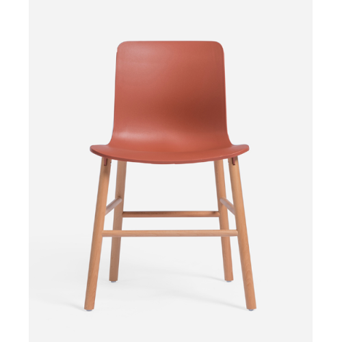 popular plastic chair with beech leg and footrest