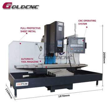3-Axis XK7136 CNC Machining Center for Metal by GOLDCNC Manufacturer