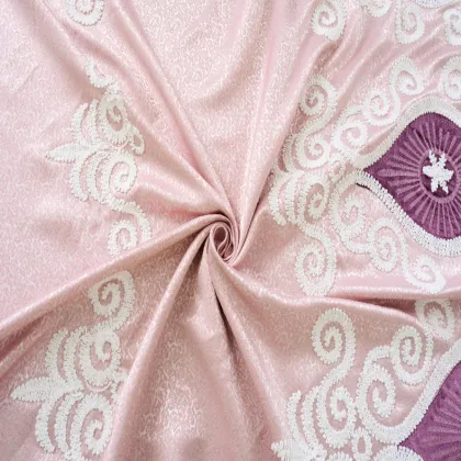 Factory Embroidered Blackout Curtains for Living Room: Sheer Curtains with Poles and Tracks Accessories for Home Décor