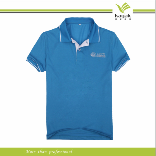 Custom-Made Man's Blue Summer Cotton Polo Tshirt (KY-P015)