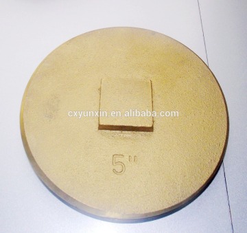 brass raised square head clean out plug 5"