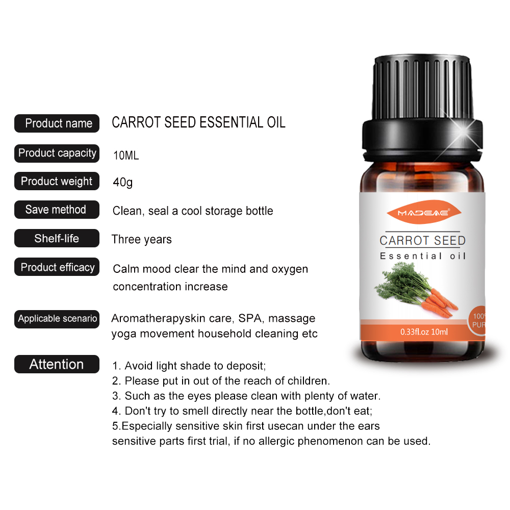 Pure organic fragrance carrot seed essential oil