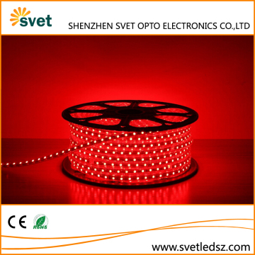 High Voltage Flexible Led Strip Lights 220v Red Color 5050 60Leds 6mm Wide PCB