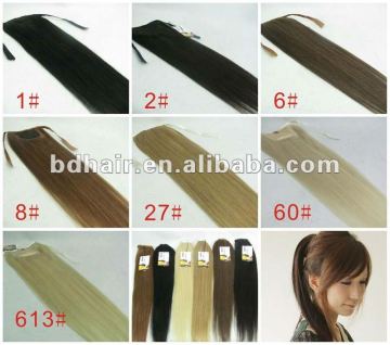 natural human hair ponytail hairpieces supplier