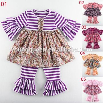 NL61 Spring striped cotton lace pants suit children suit