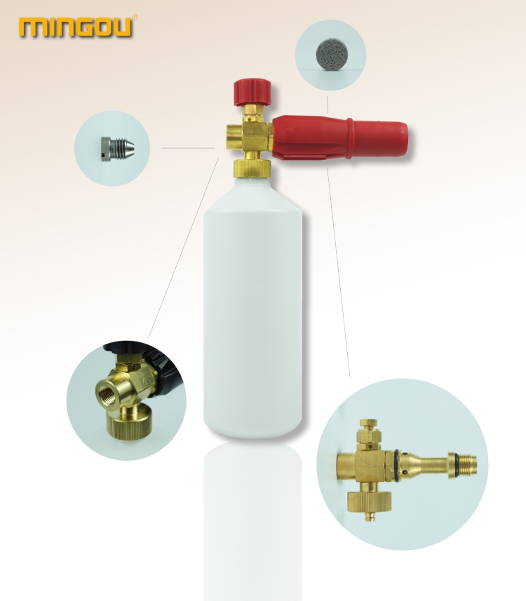 Hochdruck -Waschmaschinen -Teile Schneeschaum Lance Cannon mit 1l Flasche