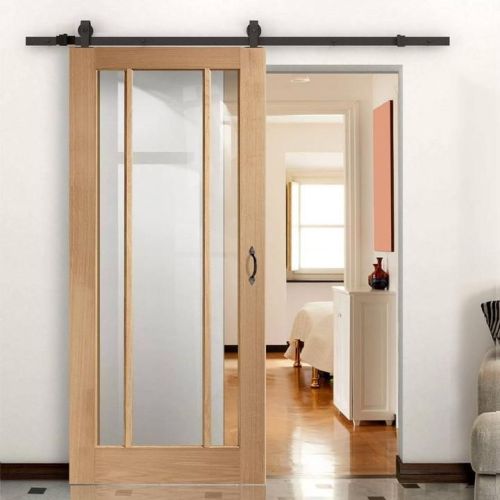 High Quality Custom Barn Doors Paint laminated mirror Barn Door Wood design Modern Manufactory