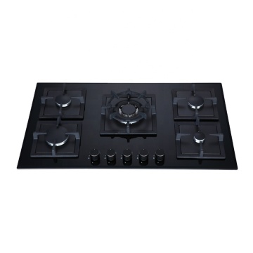 8mm Tempered Glass Gas Stove Cooker with Brass Valves