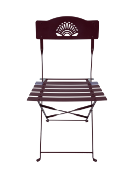 Outdoor Metal Folding Slat Chair with Fanned Pattern