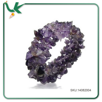 Wholesale Jewelry Purple Amethyst Gemstone Chips Chunky Stretch Bracelet
