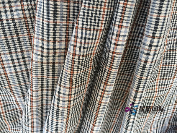 2018 Check Polyester Stretch Fabric