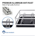 tier aluminum dish drying rack with tray cutlery