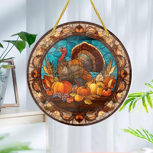 Stained Glass Turkey Acrylic Suncatcher
