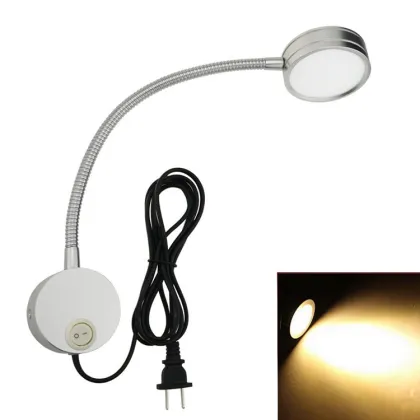 Flexible LED Wall Lamp with Gooseneck and Plug-in Cord