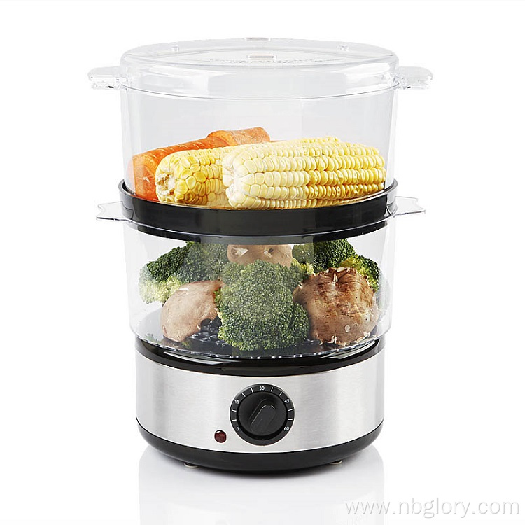 High Quality 3 Layer Cooking Steamer One Hour Time Setting Cooking Steamer Pot Stainless Steel Food Steamer