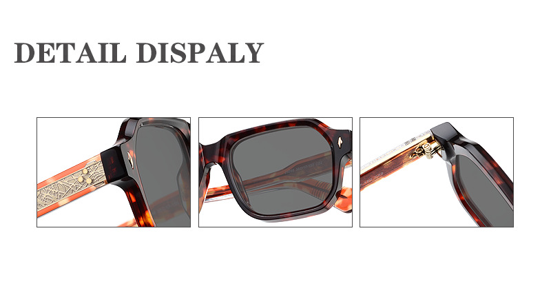 Mellume Vintage Square Acetate Aviator Sunglasses ME2090-detail