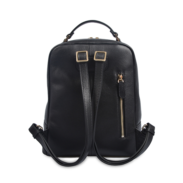 black luxury handmade women mens genuine leather backpack