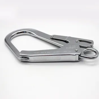 Industrial Grade Safety Hook: Heavy-Duty 23KN Double Lock Snap Hook Crafted from Forged Steel and Heat Treated to EN362-2004 Standards