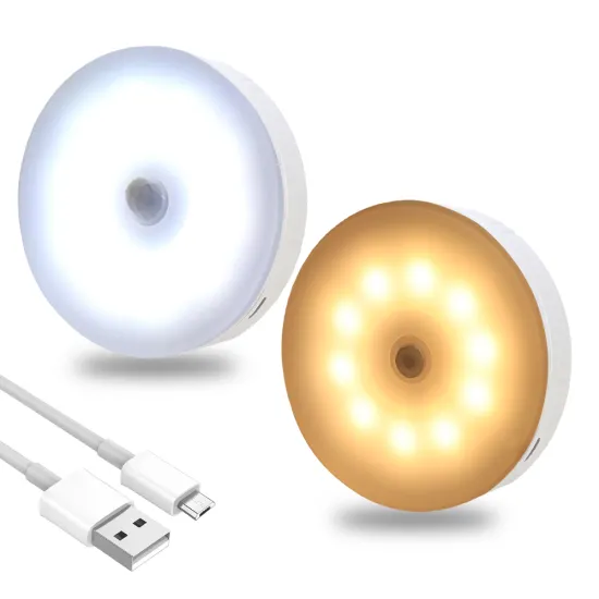 USB Rechargeable Motion Sensor LED Under Cabinet Light for Kitchen and Closet