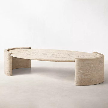 Mesa de café de pedra wabi-sabi mesa minimalista