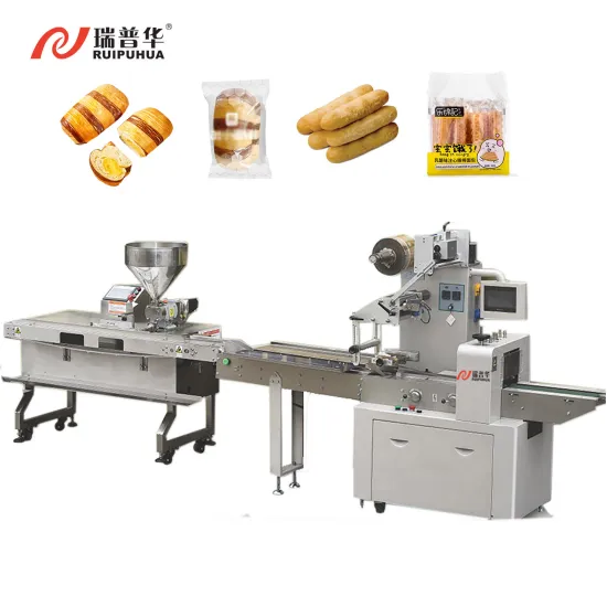 Automatic Filling and Stuffing Machine for Chocolate Peanut Butter Buns and Breadsticks Packaging